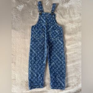 Louis Vuitton Supreme Monogram Denim Overalls Toddler Unisex